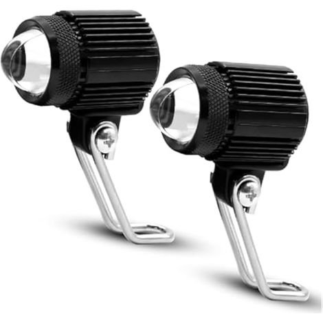 Biqing 2PCS Phare Auxiliaire Moto Blanc Jaune,10W Phares Avant pour Moto 12V-80V Projecteur Feux Additionnels LED 1200LM pour Quad Scooter Camion SUV UTV (1.4'') (1/5)
