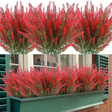 Fleurs de lavande artificielles, 12 lots, résistantes, aux UV, ne se décolore pas, Imitation plante en plastique (1/5)
