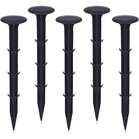 Plastique Piquets de Fixation de Jardin,pour Jardin pour la Fixation des Tissus Anti Mauvaises Herbes Protection Contre Les UV (200 pièces, Noir) (1/4)