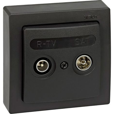 Toma superficie r-tv+sat intermedia, ip20, serie simon73 loft, grafito, retractilado