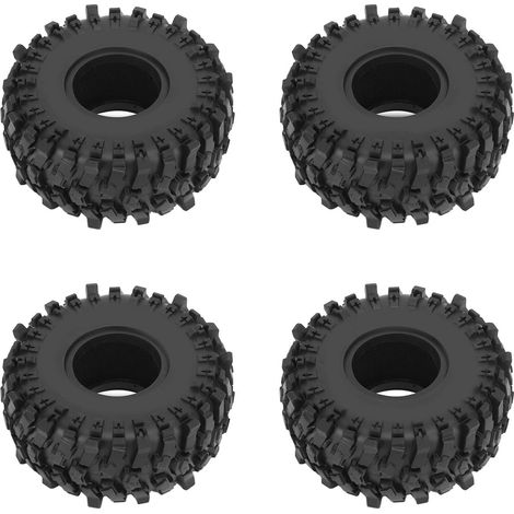 Lot de 4 pneus en caoutchouc RC Crawler de 1,9" avec insert en mousse pour 1/10 RC Crawler Car SCX10 - Noir (1/5)