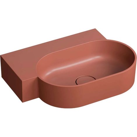 OMNIRES Ovo M+ - Waschbecken 56 x 39 cm, ohne Überlauf, ohne Armaturenloch, links, rot OVO555UWLTE (1/5)
