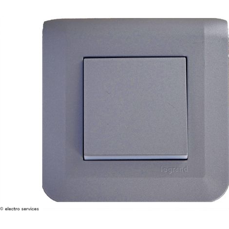 Interrupteur ou Va-et-vient Mosaic Legrand Alu complet 2 modules Griffes: Avec griffes