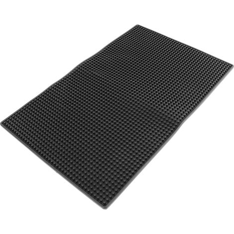 Tapis de Cuisine Caoutchouc Antidérapant Multifonction Drainant Carré Noir Accessoire de Cuisine (1/5)