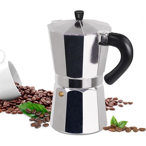 Supervision Cafetière Moka 6 Tasse en Aluminium 300 ml Cafetière italienne pour espresso à poser sur la Cuisinière Cafetière Moka Percolateur Cafetière Greca Portable Pour une Préparation Facile (1/5)