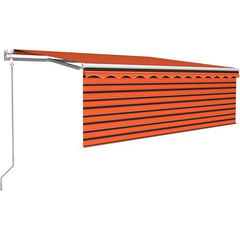 Maison Exclusive - Tenda Automatica LED Sensore Vento 4x3 m Arancione Marrone (1/5)