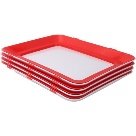 Alomejor Plateau de stockage des aliments 4pcs Plateau de Conservation des Aliments Conteneur de Stockage Scellage Sous Vide pour (1/4)