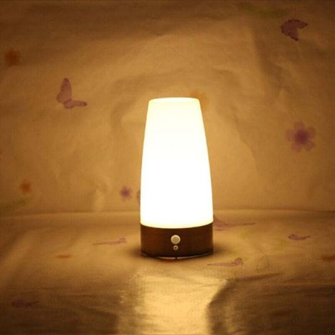 Veilleuse LED Pile [1 pack], Veilleuse avec Détecteur de Mouvement, AUTO/ON/OFF, Veilleuse Enfant Lampe PIR Detecteur de Mouvement Pile, Lampe de Chevet Sans Fil pour Couloir Chambre Salle de Bébé (1/4)