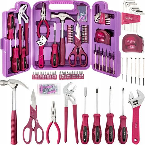 JUEGO DE HERRAMIENTAS ROSA PARA MUJER, 135 PIEZAS