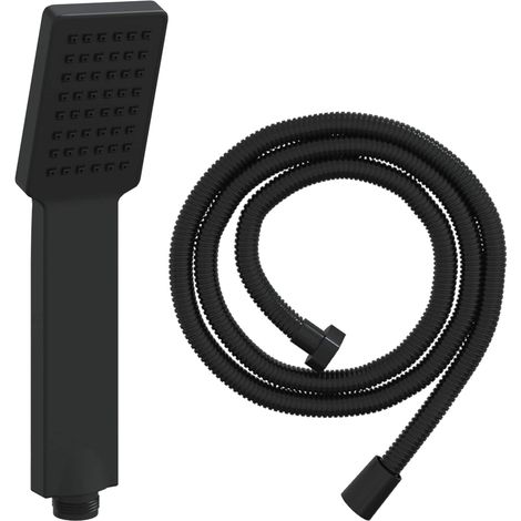 Shower Head Set Black 150 cm Stainless Steel vidaXL