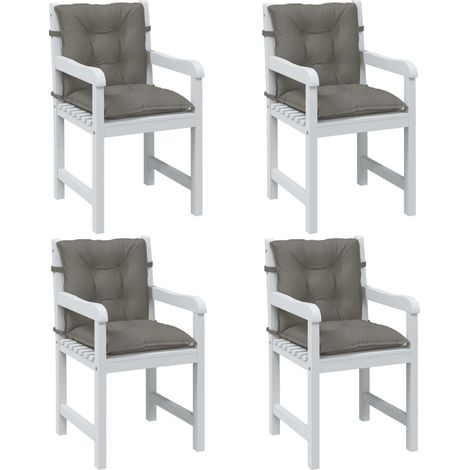 Cojines para silla respaldo bajo 4 ud tela gris oscuro melange (1/5)