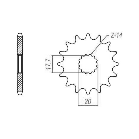 Pignon TT Lightweight Yamaha - 428 - 15 Dents - Made in Germany (1/4)