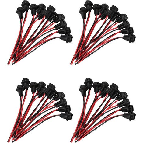40x W5W T10 168 Attacco 194 Base per lampadina in vetro di ricambio fai da te, nera