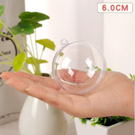 Weihnachtskugeln, 10er-Set, transparente Kunststoff-Dekorationskugeln für Weihnachten, Ostern, Geburtstag (10er-Packung/6 cm) (1/5)