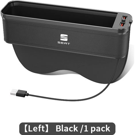 (Pour gauche noir) pour SEAT Ibiza Arona Ateca Cordoba Alhambra Mii Tarraco Leon Series Boîte de rangement pour siège de voiture Boîte de rangement en cuir Accessoires (1/5)