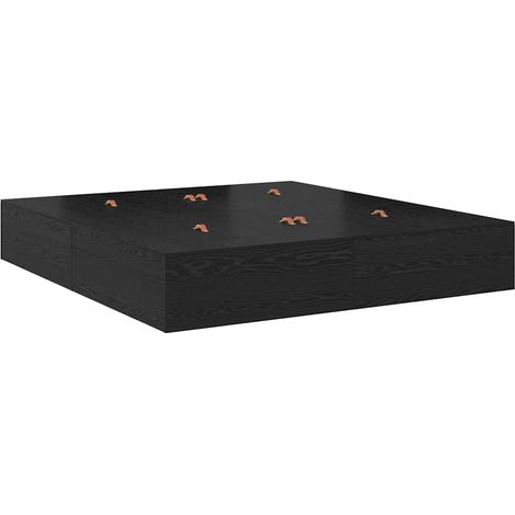 Maison Exclusive - Cadre de lit avec rangement Chêne noir 200 cm Bois d'ingénierie