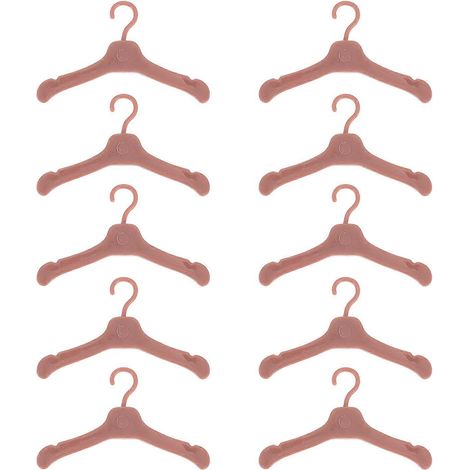 50 cintres en plastique pour vêtements de poupée-5.5X3X0.1CM-Brown (1/3)