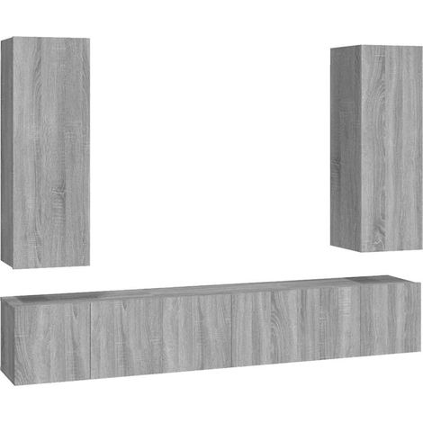 Maison Exclusive - 5-tlg. TV-Schrank-Set Grau Sonoma Holzwerkstof (1/5)