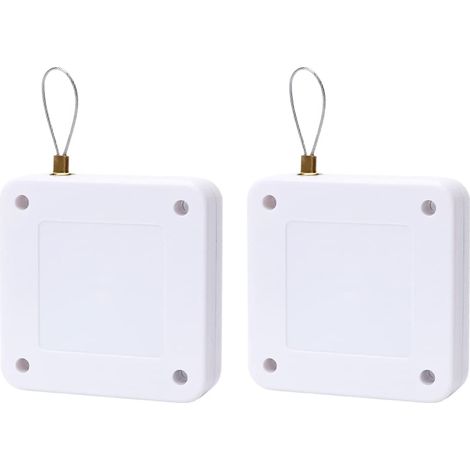2pcs Kits de ferme-porte à capteur automatique multifonctionnel blanc, ferme-porte automatique commercial résidentiel avec cordon de serrage (1/5)