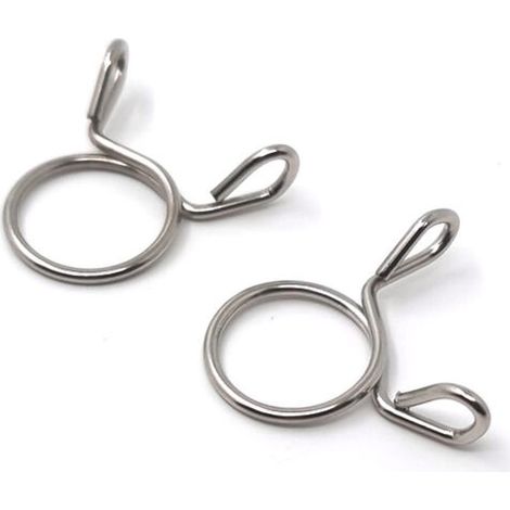 Lot de 100 Pinces à Ressort à tuyaux Circlip Single Coil, Serre-joint à Tuyau, Collier de Serrage Universel pour Robinet d'essence et Tuyaux Fermeture Tube [ 5/6/7/8/9/10/11/12/13/14mm] (1/5)