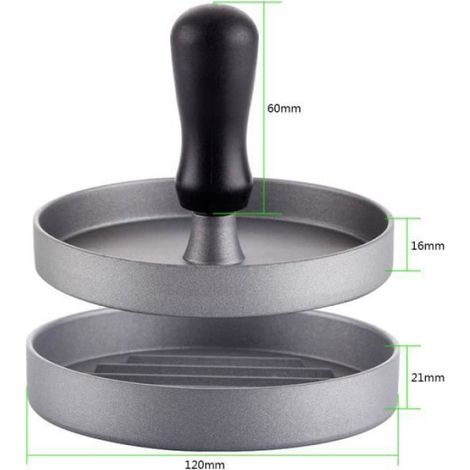 Presse à Burgers - Aluminium - Revêtement Anti-Adhésif - Nettoyage Facile - Idéal pour BBQ (1/4)