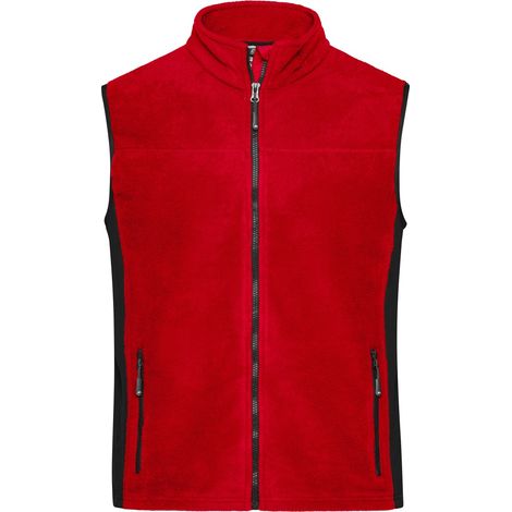 James & Nicholson Fleeceweste Herren JN856 Gr. 2XL red/black (1/5)