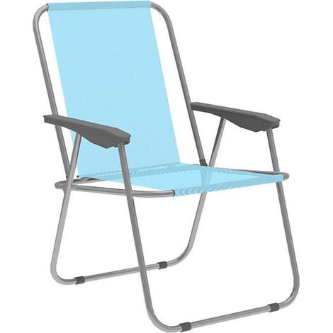 Marbueno Silla Plegable Azul Acero Playa y Piscina