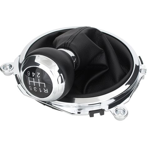 Pomello del cambio Audi TT 8J 06-14 NERO/CROMATO + CUFFIE NERE CON CORNICE CROMATA 6 MARCE (1/5)