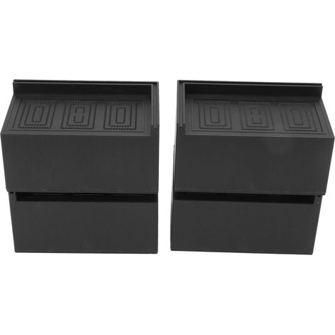 Lot de 4 rehausseurs de meubles noirs, rectangulaires élargis, en caoutchouc, 7,6 cm (3 pouces), pour pieds de meubles à la maison (1/5)