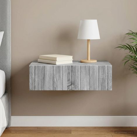 vidaXL Table d'appoint murale Sonoma gris 59 x 34,5 x 17 cm (1/5)