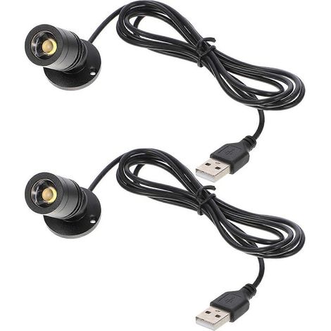 Set aus 2 Mini-LED-Innenstrahlern, USB-betrieben, zur Möbelbeleuchtung. (1/5)
