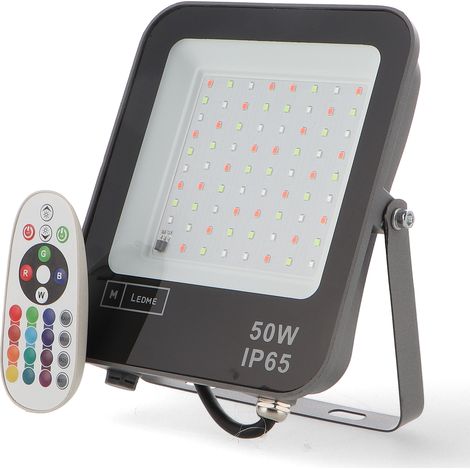 IluminaShop - Projecteur LED SMD Chip Osram Mini On 50W RGB Dimmable IP65  RGB