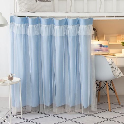Rideaux pour Lits de Dortoirs avec Gaze Rideau Occultant de Lit Superposé Tente de Lit Cabane Surélevé/Mi-hauteur Anti-Poussière Anti-Insectes Baldaquin Couvre-lits pour Chambres d'étudiants 1.52M (1/3)