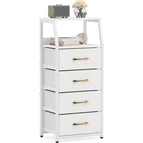 COSTWAY Commode Rangement avec Tiroirs en Tissu Pliable, 4 Tiroirs (1/5)