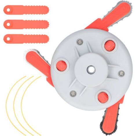 Tête de Coupe pour Tondeuse avec Double Lame à 3 Dents et Corde de Tonte 2 en 1 Accessoires Universels - (1/5)