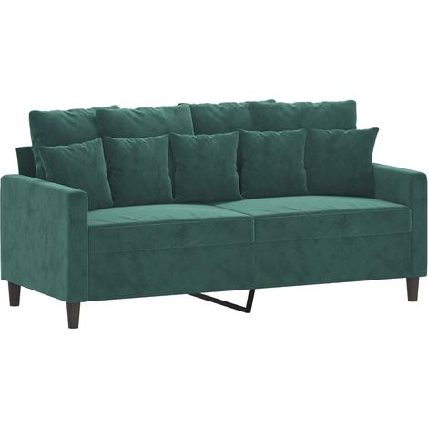 Canapé à 2 places,Sofa pour Salon,Banquette Vert foncé 140 cm Velours CFW559725 (1/5)