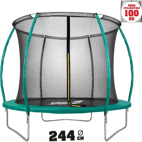 tappeto elastico per bambini con rete modello "pump", diametro 244 cm (1/4)