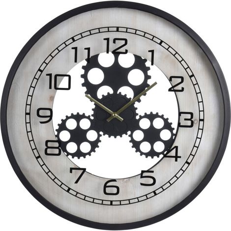 Horloge Murale Ronde en Métal Engrenages - 48cm (1/2)