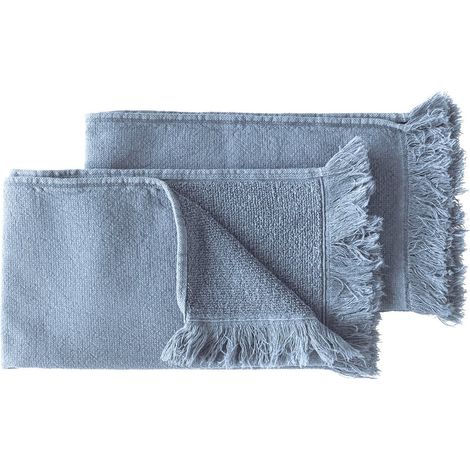 Lot de 2 serviettes d'invités essuie-mains pour salle de bain 50 x 30 cm - PANGIVO