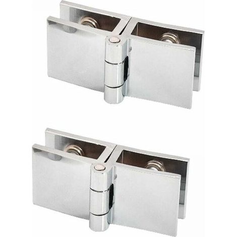 2PCS 180 Degree Glass Door Clip Hinge No Drilling Glass Hinge Glass Clip for Glass Thickness 5mm - 8mm (1/3)