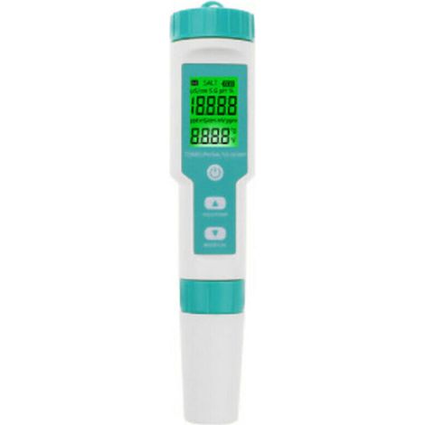Testeur de qualité de l'eau portable portable 7 en 1 PH Total des solides dissous EC ORP Salinité S.G Test de température IP67 Étanche ℃/℉ Conversion d'unités Compensation automatique de la (1/5)