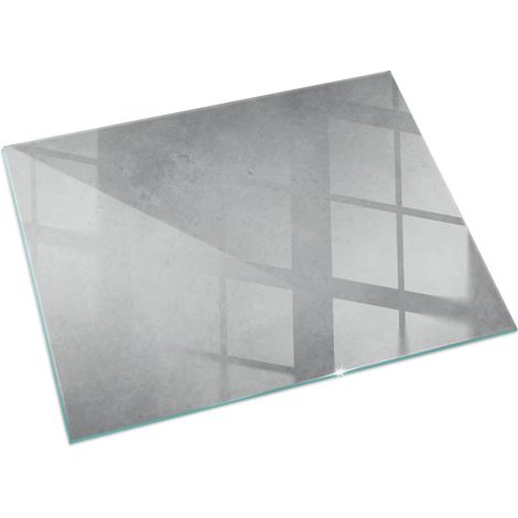 Kaminofen Glasplatte Kaminplatte Kaminglas Ofenglas gehärtetem Glas Hitzeschutz für Kamin Funkenschutzplatte Betonoberfläche mit Effekt 120x80 cm