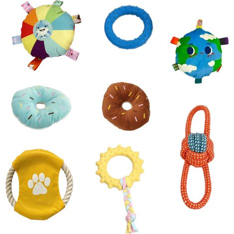 Jouets pour chiens - 9 pièces - Jouets à mâcher et peluches interactives pour chiens - Durables et sûrs