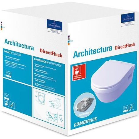 Combi-Pack ARCHITECTURA avec WC à paroi profonde DirectFlush et WC-Si blanc VILLEROY & BOCH