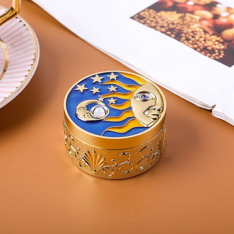 Boîte de Rangement Vintage pour Bijoux - Coffret à Bijoux Ancien en Or - Idée Cadeau Artisanal (1/5)