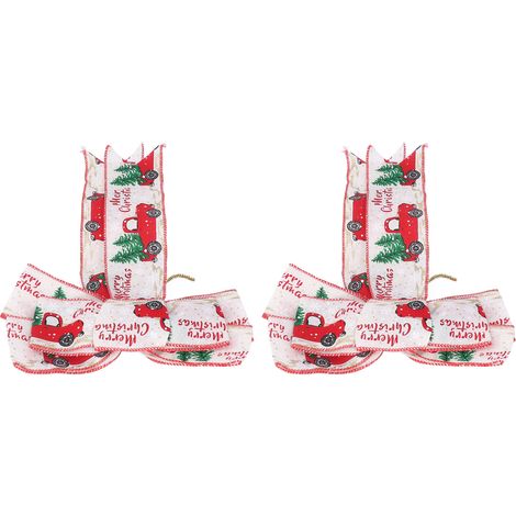 2 Pièces Décoration Murale de Noël en Forme de Nœud, Artisanat Festif aux Couleurs Éclatantes pour Porte ou Mur, Idée Cadeau Fête d'Hiver (1/5)
