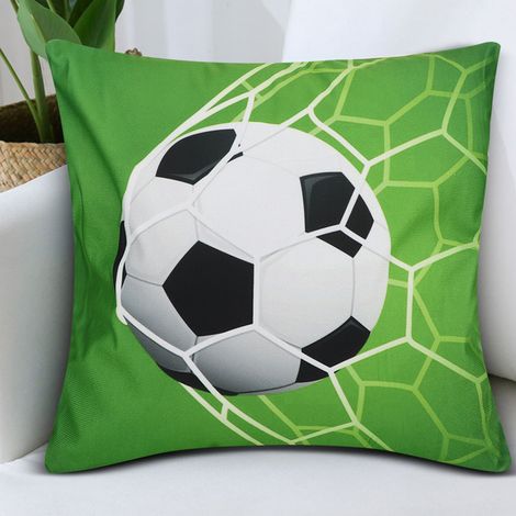 2 housses de coussin décoratives motif ballon de sport pour canapé, salon, décoration intérieure (1/5)