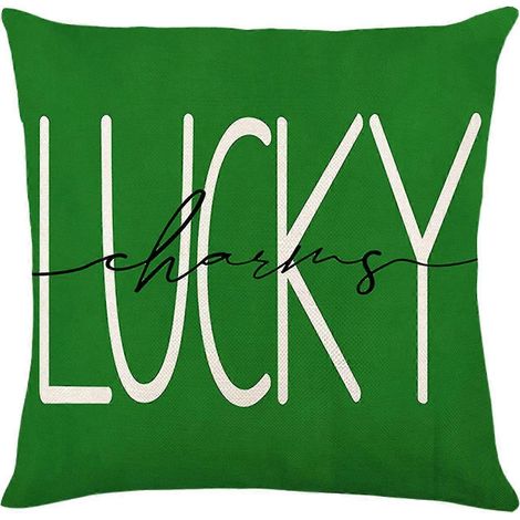 Housses de coussin pour la Saint-Patrick 45x45 cm, housses de coussin décoratives pour canapé, trèfles verts, cadeaux pour la Saint-Patrick (1/4)
