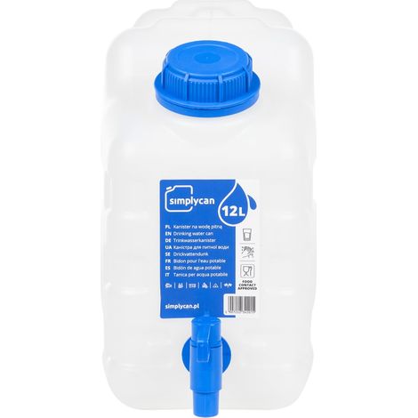 vidaXL Garrafa de agua con grifo plástico transparente 10 litros (1/2)