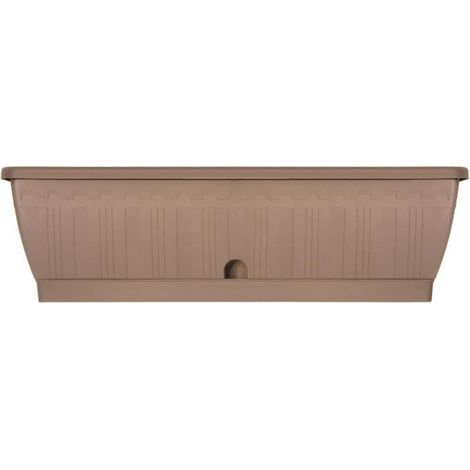 Jardinière - GARDEN ID Terraflor - Taupe 60 cm - Stabilität - Wasserspeicher - Recycelt & 100% recycelbar - Volumen für Pflanzen.